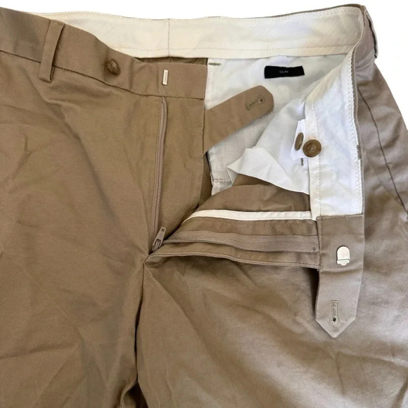 J Crew Bowery Slim Fit Dress Pants Trousers stretch Chino Tan W32x32 - Picture 4 of 8